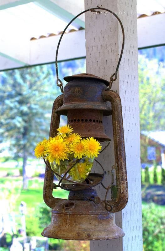 Get a Rustic Look with an Old Miner’s Lantern Planter