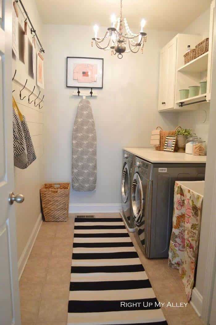 Add a Vintage Touch to the Laundry Room with a Chandelier