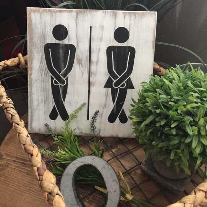 His and Hers Funny Restroom Sign Idea