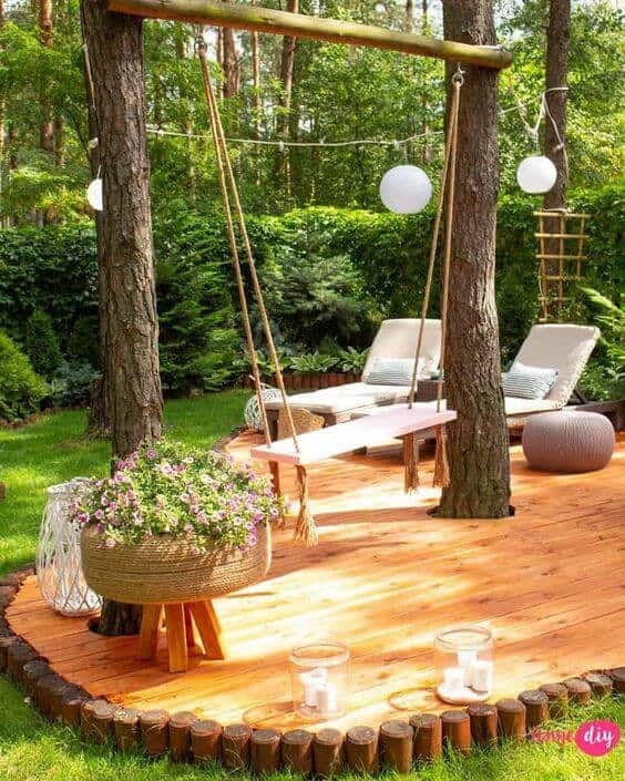 Bring Rustic Charm to Your Deck with a Swing