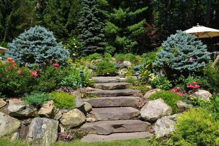 Create a Glamorous Hillside Retreat with Stone Slabs Stairs