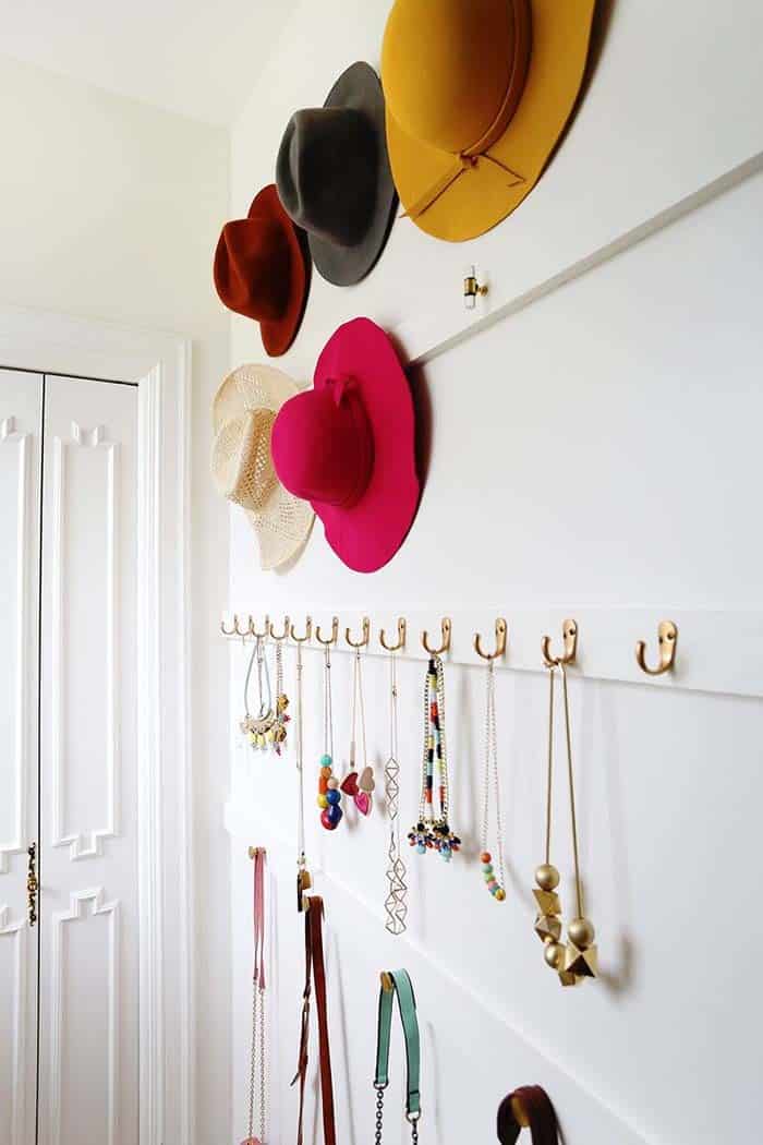 Store Jewelry on Small Door Hooks