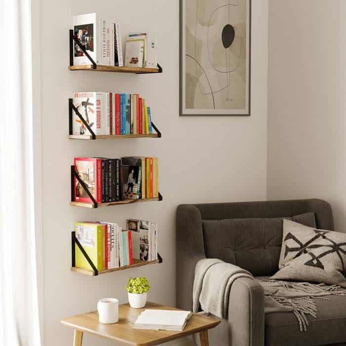 Floating Bookshelves Add Sleek, Modern Touch