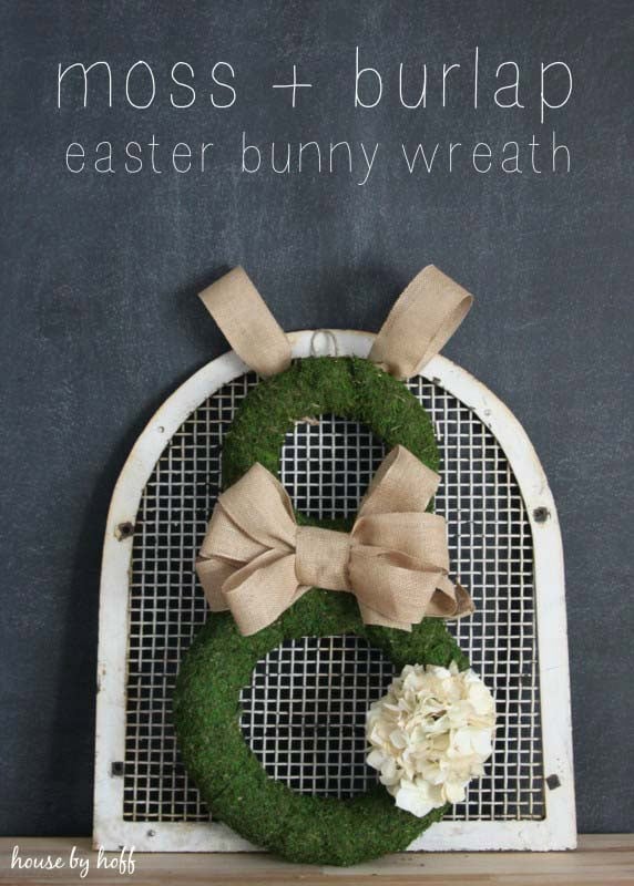 Make a Rustic Easter Bunny Using Burlap and Moss