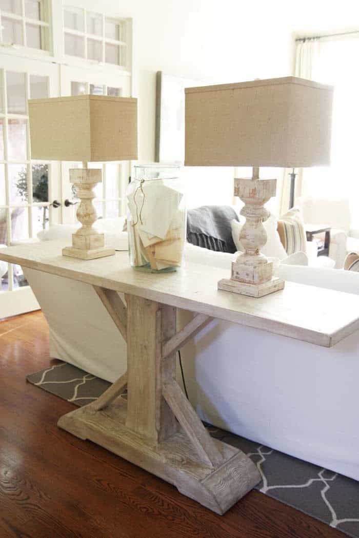 Traditional Italian-Inspired Whitewashed Sofa Table