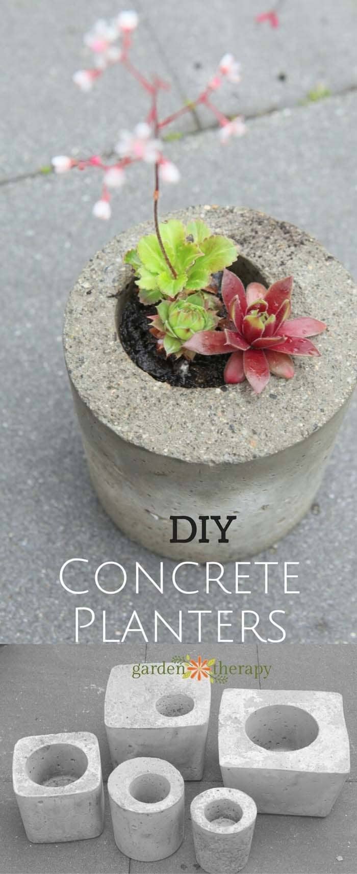 DIY Concrete Planters to Add Interest to Your Home Decor