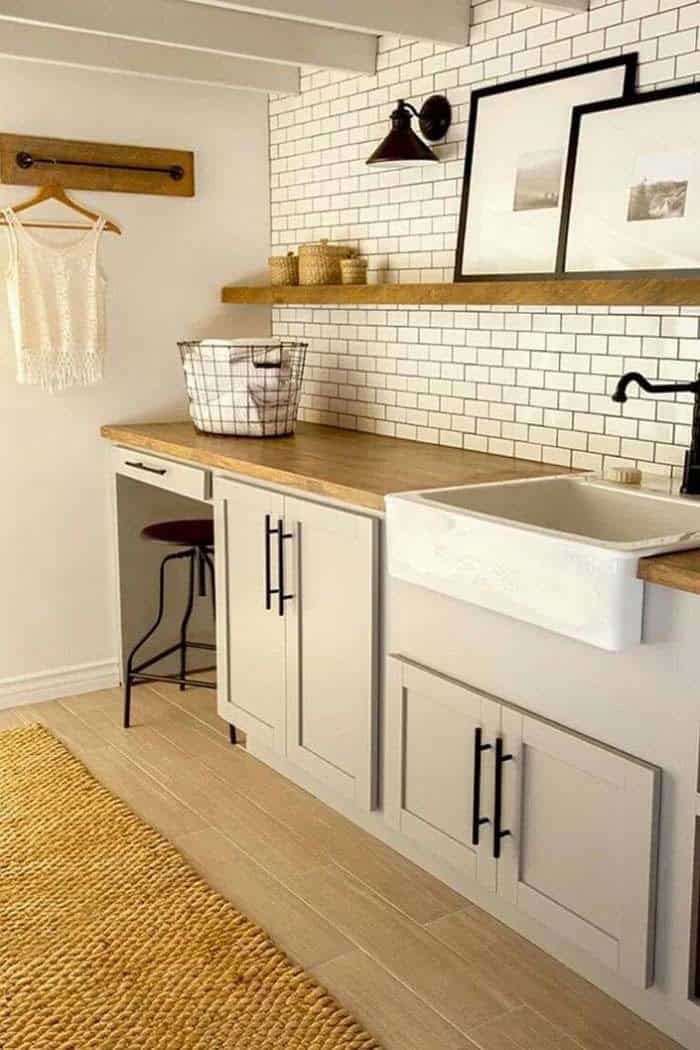 Rustic Functionality In A Laundry Room