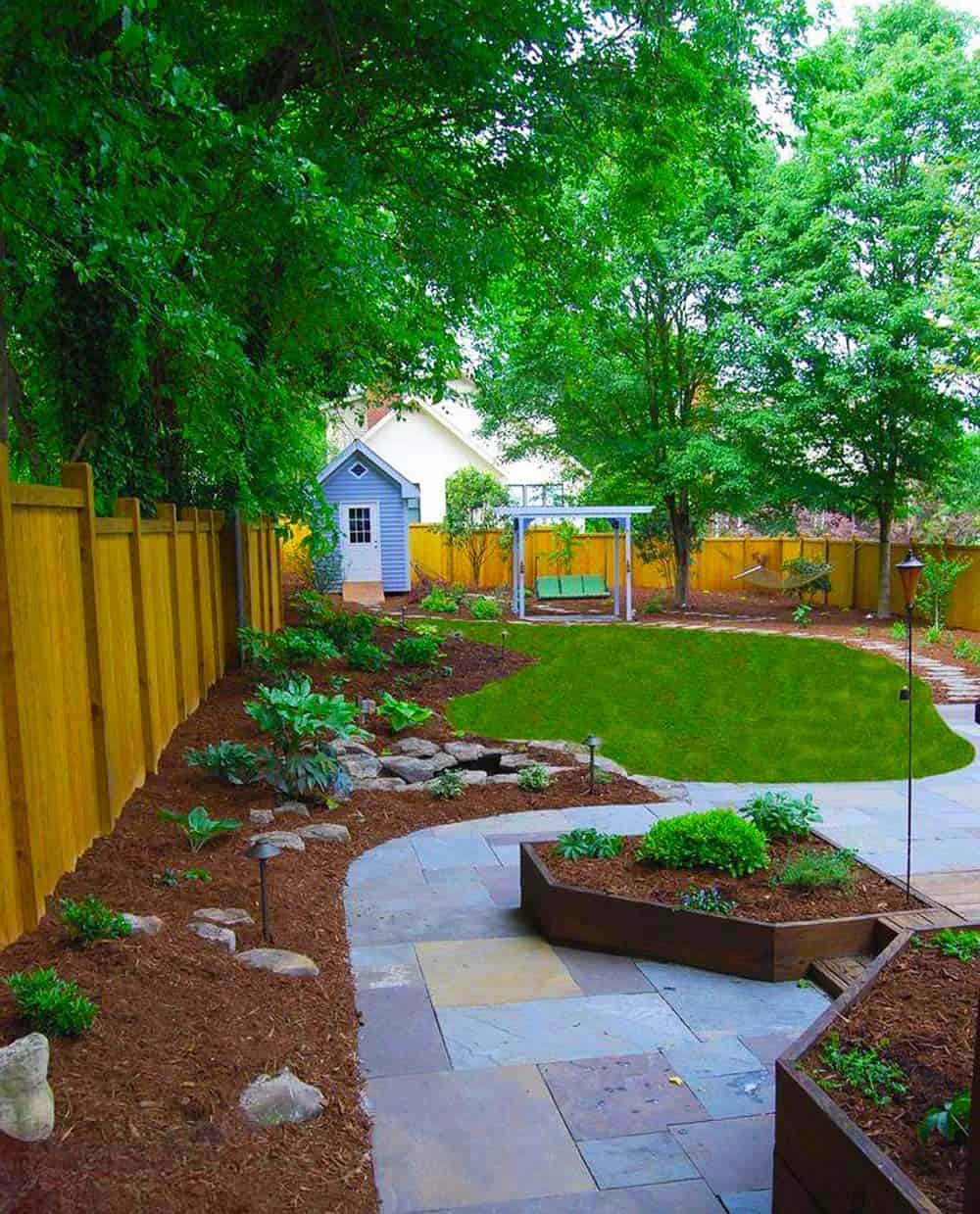 Lush Backyard Pathway