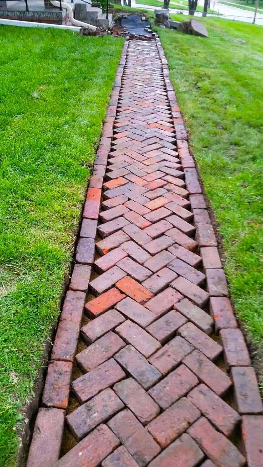 Herringbone Brick Path