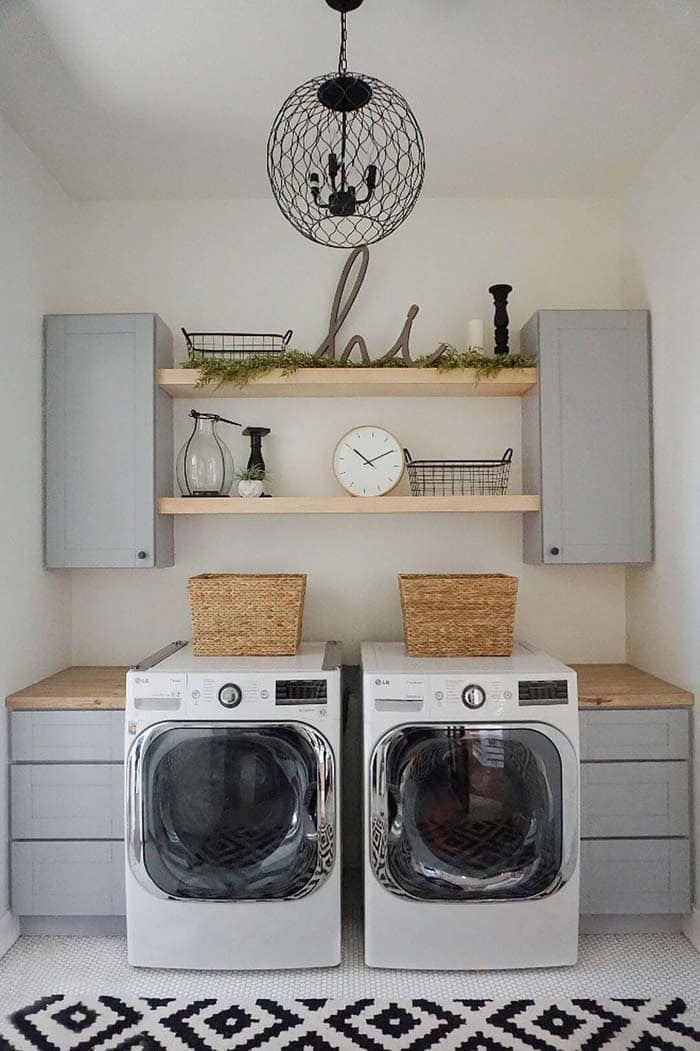 Farmhouse Chic Laundry Space