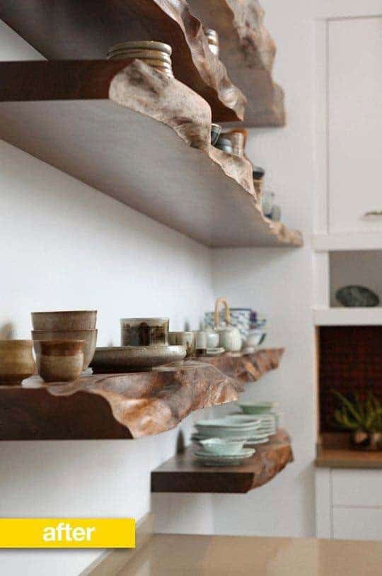 Live Edge Kitchen Shelves