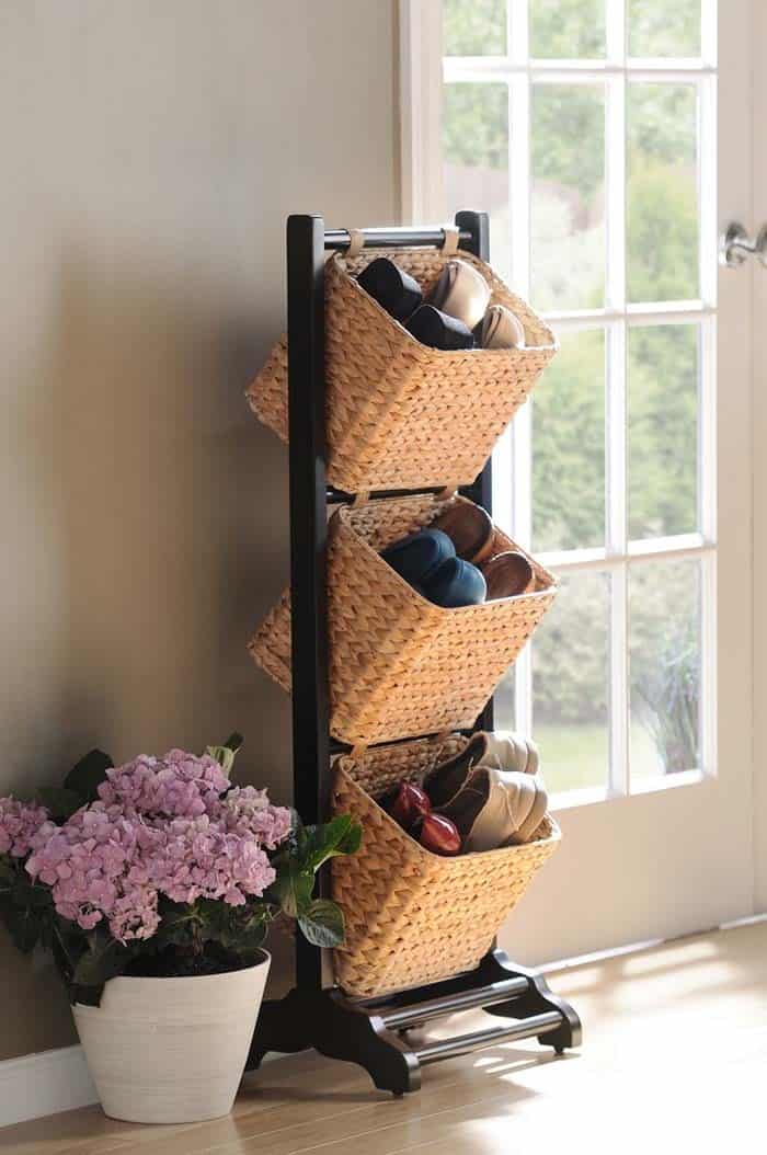 Bring Farmhouse Charm with Rustic Wicker Shoe Baskets