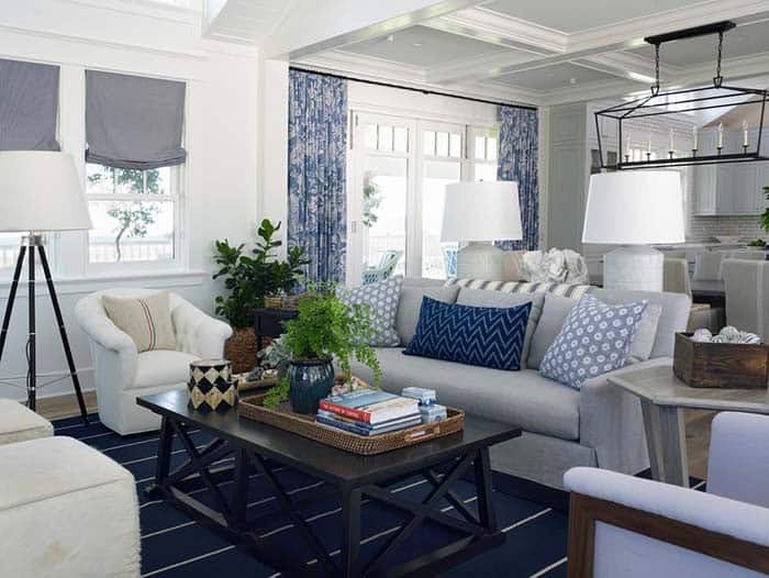 Blue Rug Pops Against Crisp White