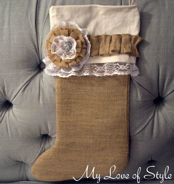 Get the Cozy Christmas Look with Burlap Stockings