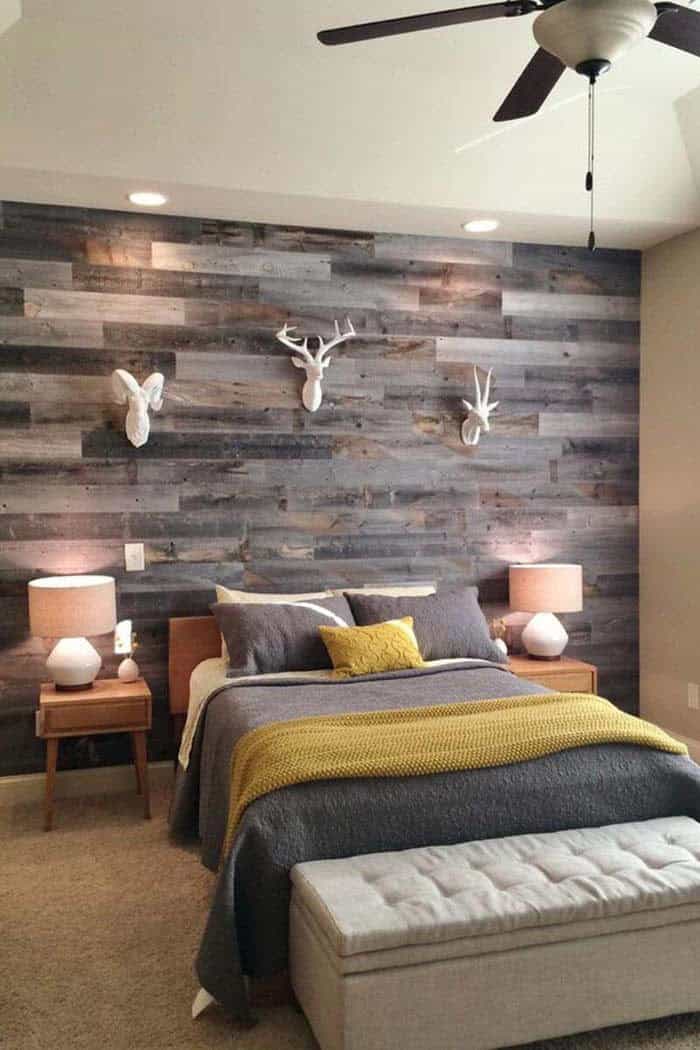 Patchwork Gray Stained Wood Wall