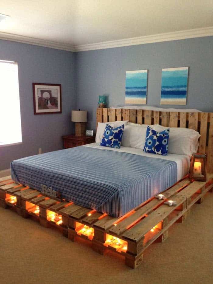 Add Mood Lighting to a Pallet Bed Frame