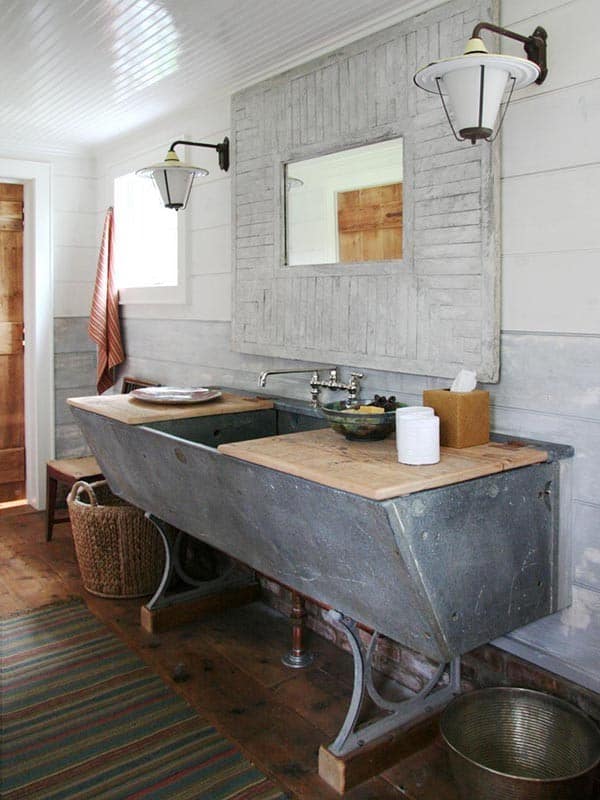 Bring an Industrial Vibe with a Farmhouse Concrete Trough Sink