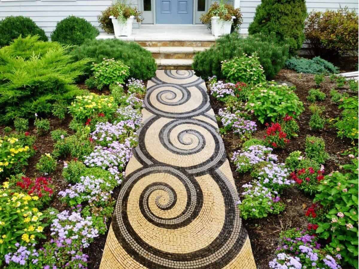 Spirals In A Mosaic Walkway