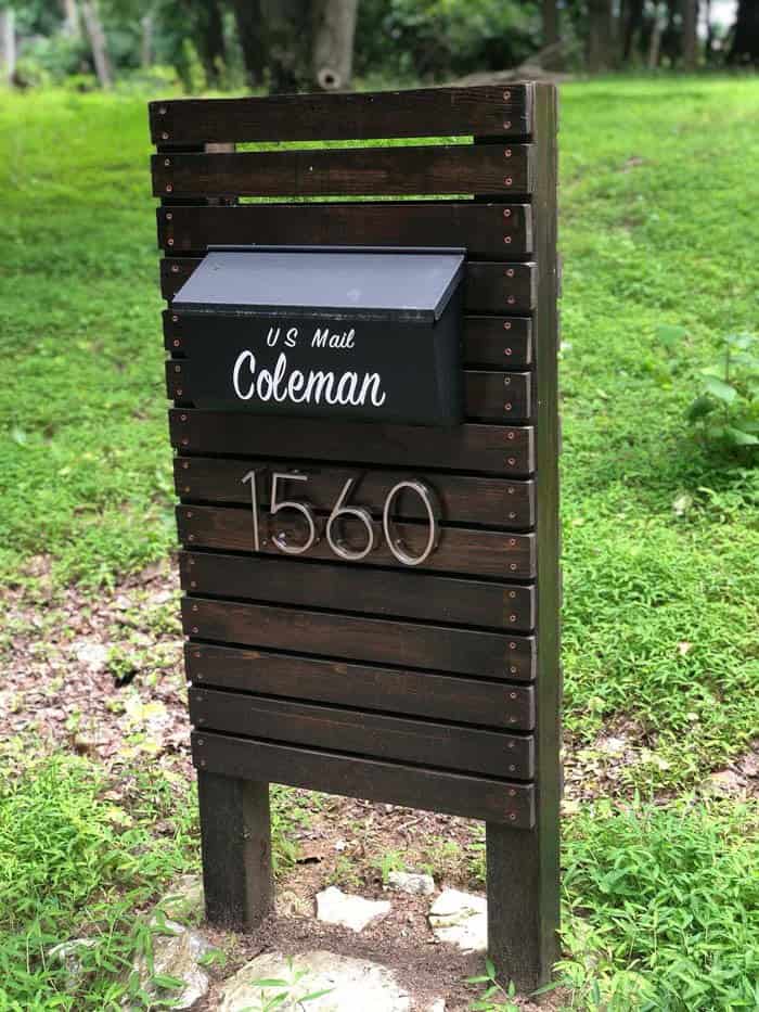 Well-Crafted Slat Wood Mailbox Wall