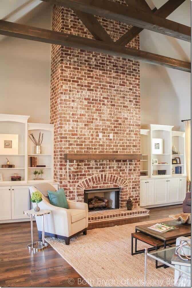 Enhance a Protruding Fireplace with Contrast and Character