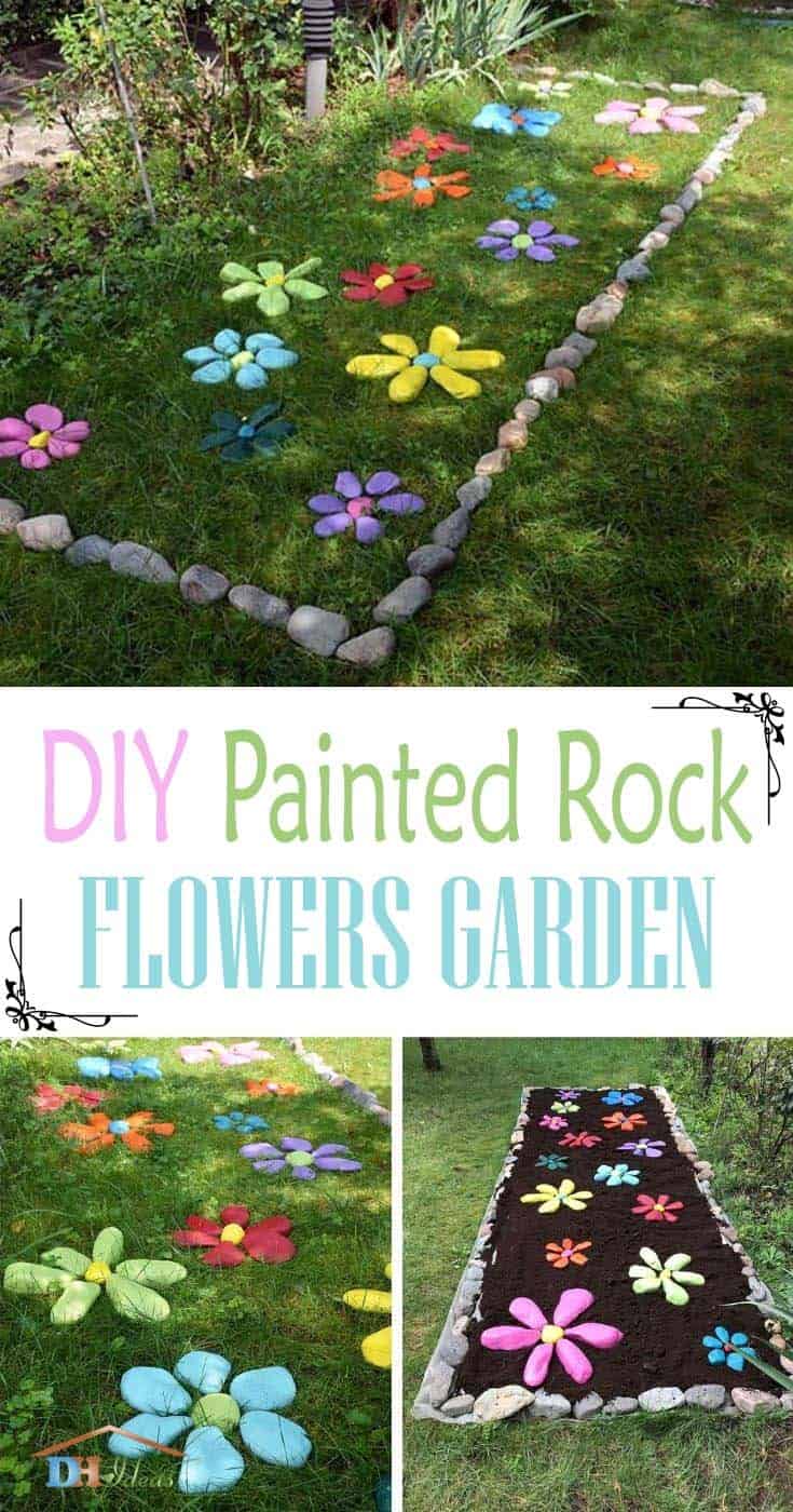 Create Flower Garden From Painted Rocks