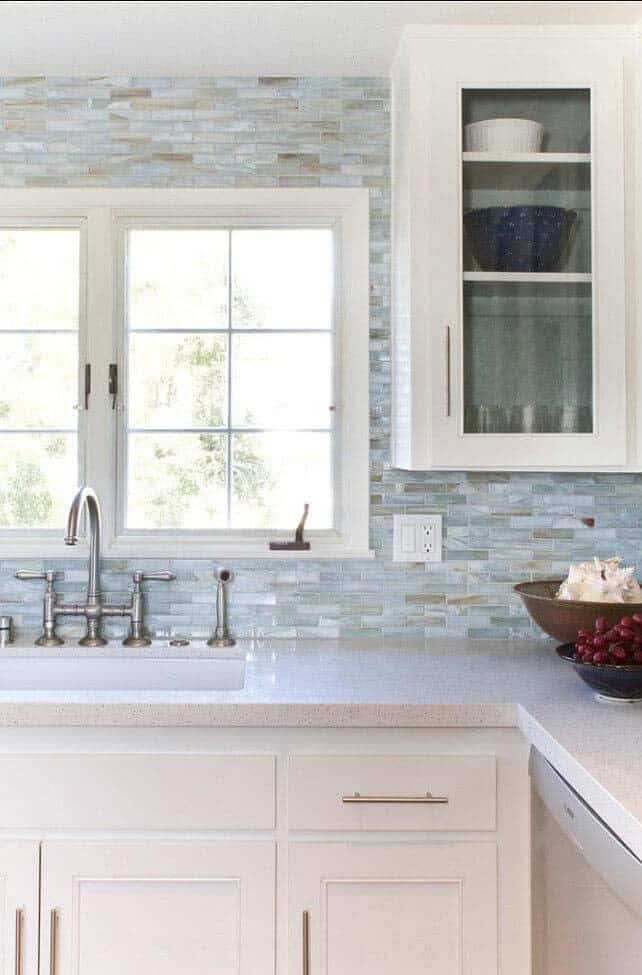 Shimmering Backsplash Reflects Ocean Vibes