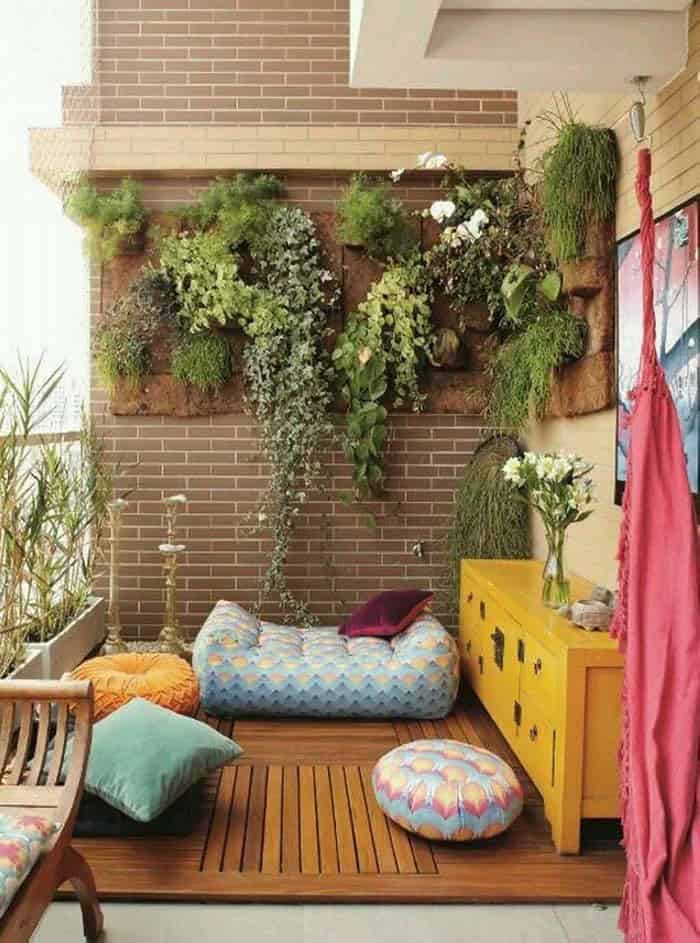 Boho Hanging Plant Seating Area