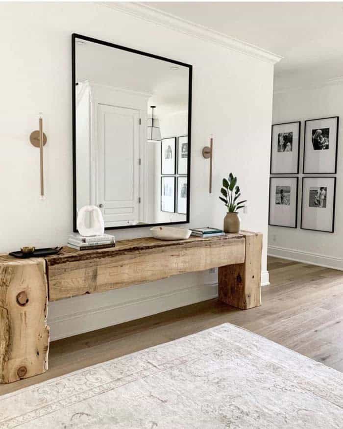 Sconce Lights Above The Console Table