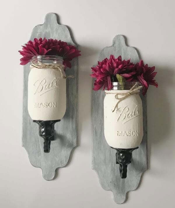 DIY Mason Jar Wall Sconces