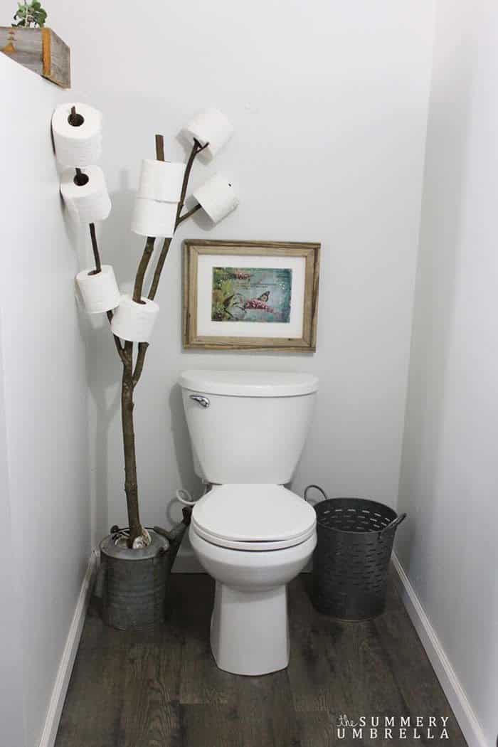 Vintage Watering Can Toilet Paper Tree