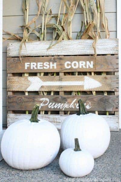 Add Texture with Whitewashed Fall Porch Decor