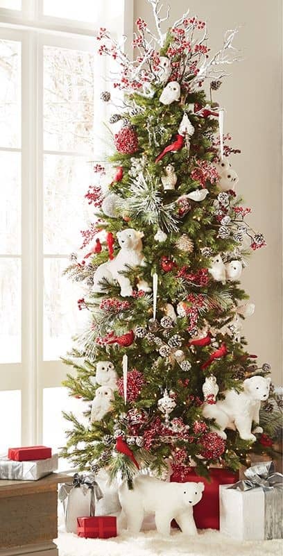 Enjoy the Festive Spirit with a Decorated Red Christmas Tree