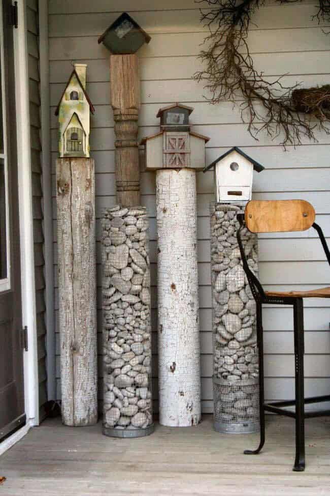 Utilize Rock Structures as Stands on Your Patio