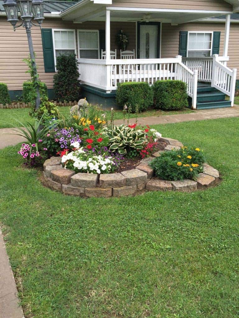 Tiered Garden Island with Pavers