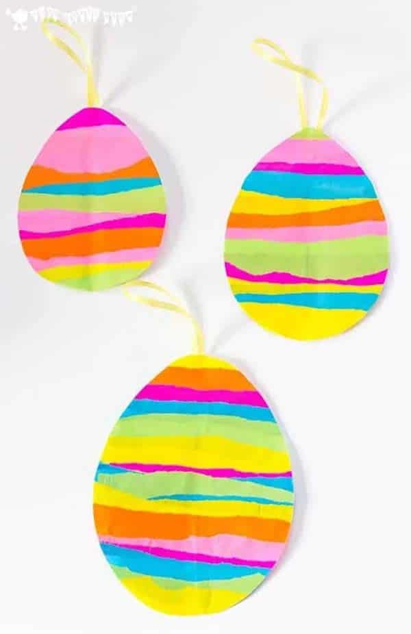 Craft Colorful Easter Eggs with Tissue Paper