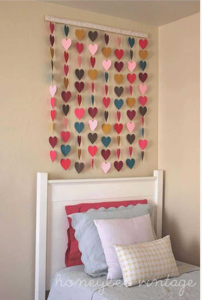 DIY Heart Cutout Wall Hanging