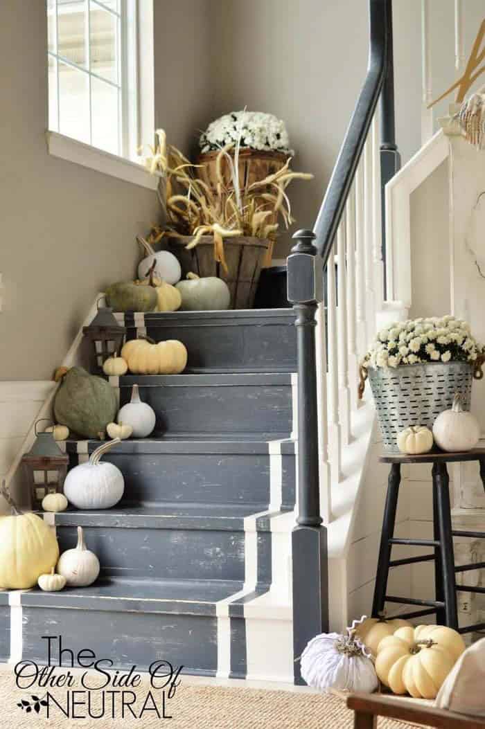 Embellish Your Staircase with Rustic Fall Decor