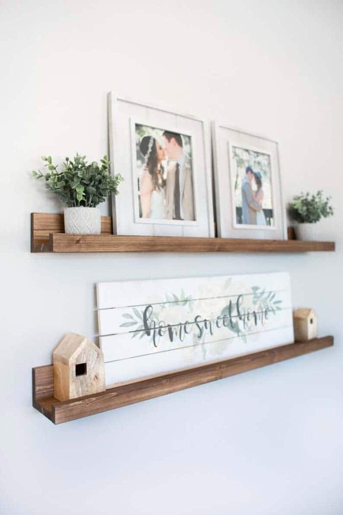 Rustic Narrow Shelf Displays Smaller Items