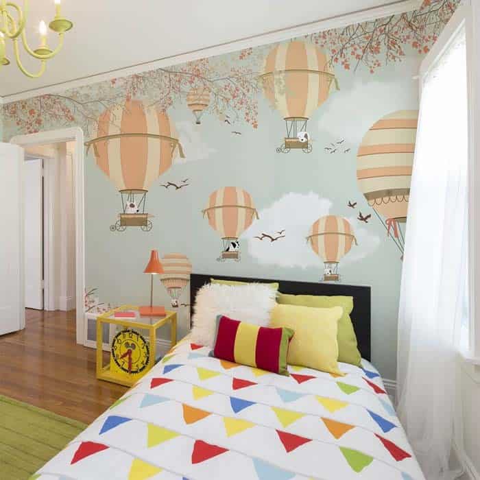 Wall Mural With Hot Air Balloons