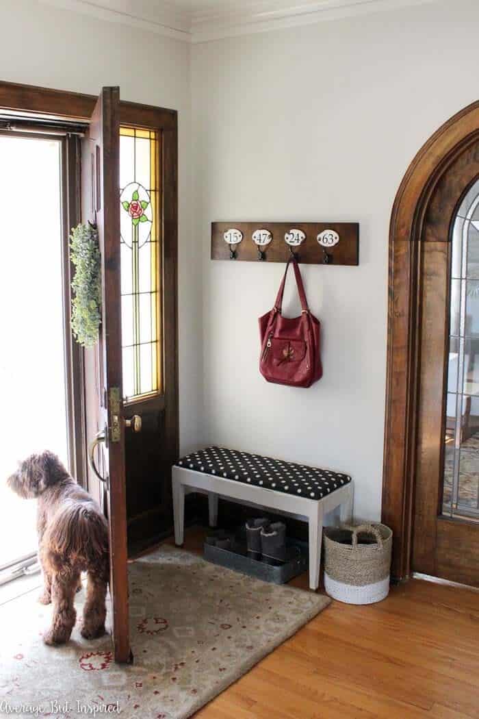 Transform a Foyer with an Antique Number Plate Coat Rack