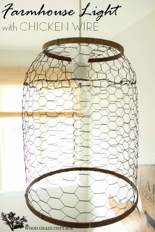 Create Farmhouse Pendant Light With Chicken Wire