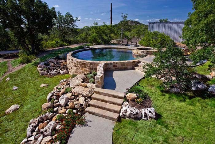 Bring Rustic Charm to Your Pool with Stone Wall Surround