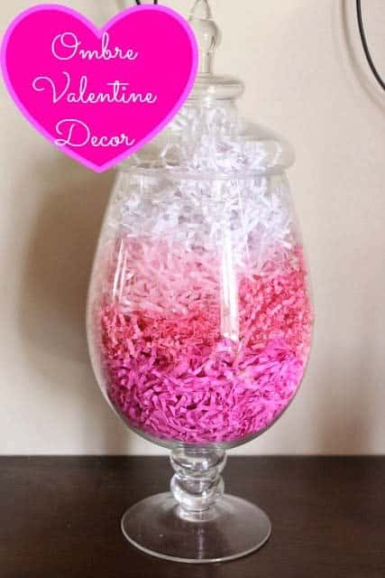 Decorate with a Jar of Pink Shredded Papers