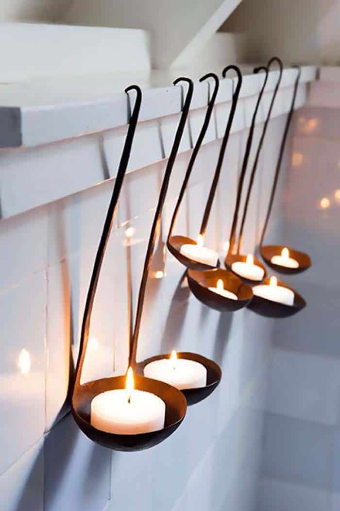 Reimagine Soup Ladles into Enchanting Candle Holders