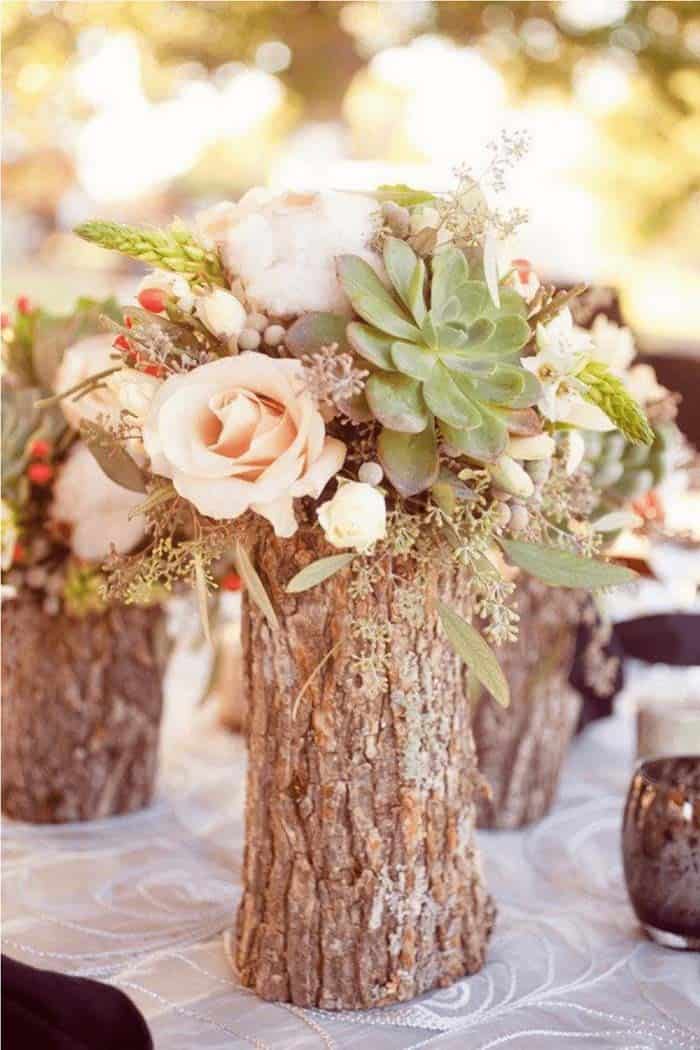 Create Flower Vases From Felled Tree