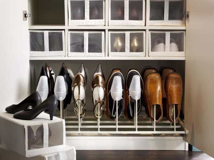 Declutter Your Floor with a Metal Shoe Rods