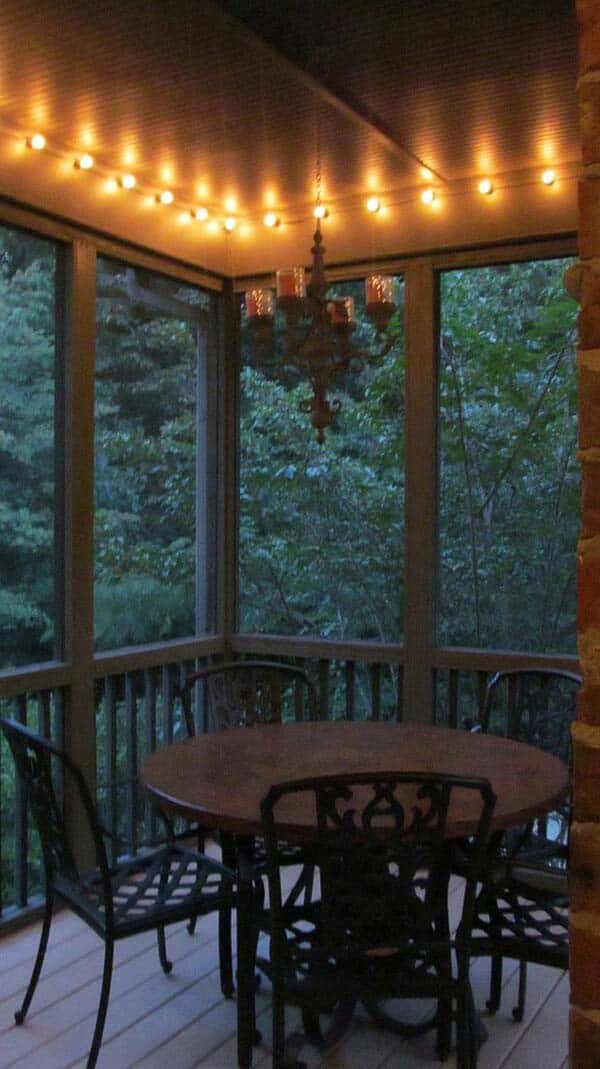 Add Elegance to Your Enclosed Outdoor Area with String Lights