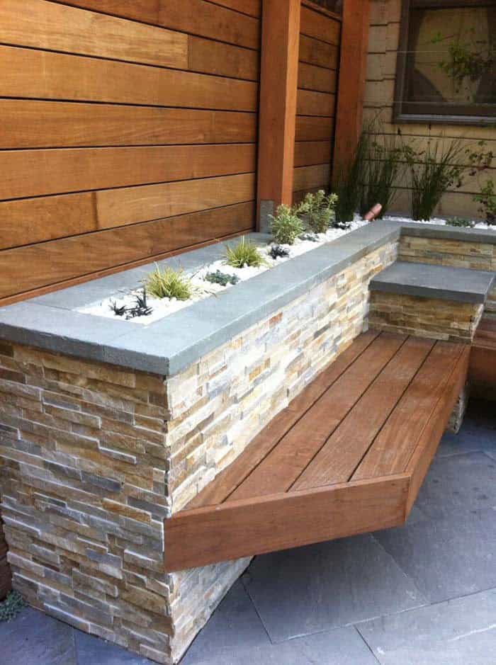 Construct a Stone Raised Bed with a Seating Bench