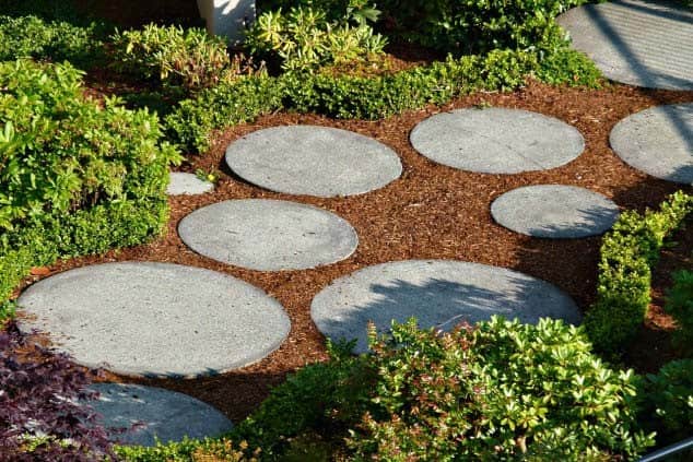 Round stepping stones pathway