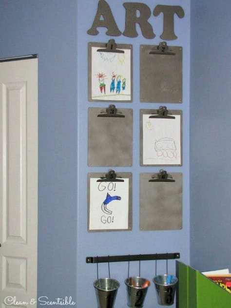 Showcase Your Kids’ Art with Clipboard Wall Displays